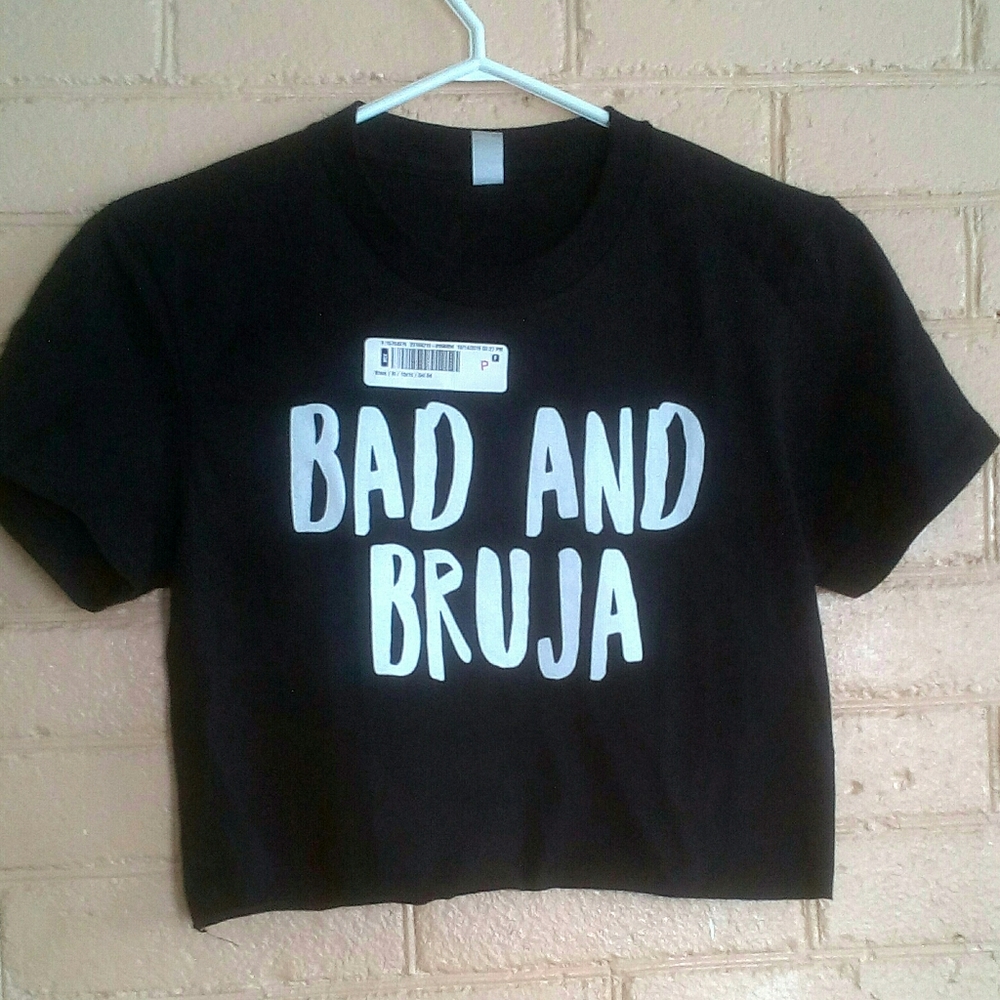Bad and Bruja Black Crop Top Size Medium - Picture 3 of 4
